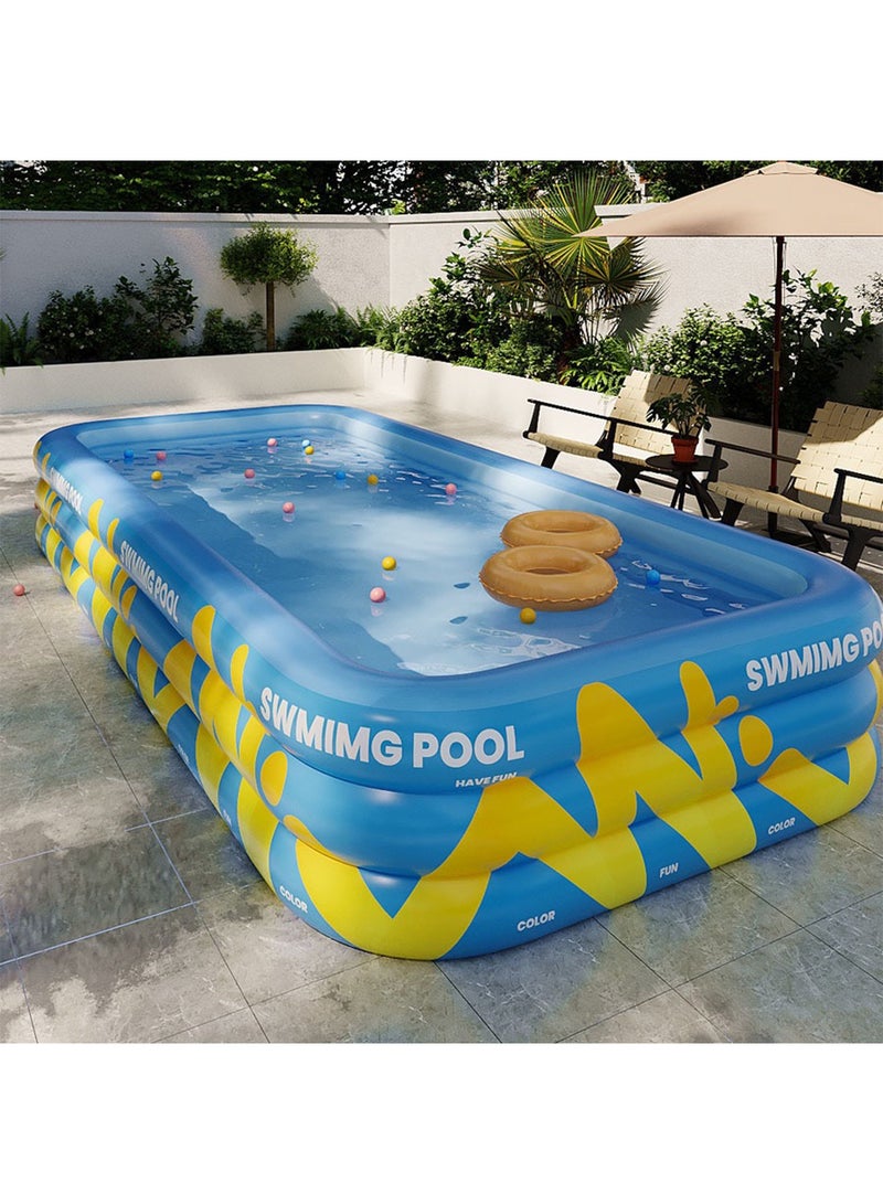Generic Inflatable Swimming Pool with Slide & Water Sprinkler Family Sized Above Ground Pool for Kids PVC Material  - Image 3