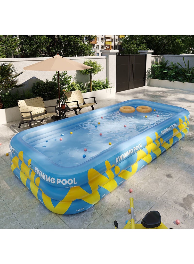 Generic Inflatable Swimming Pool with Slide & Water Sprinkler Family Sized Above Ground Pool for Kids PVC Material  - Image 2