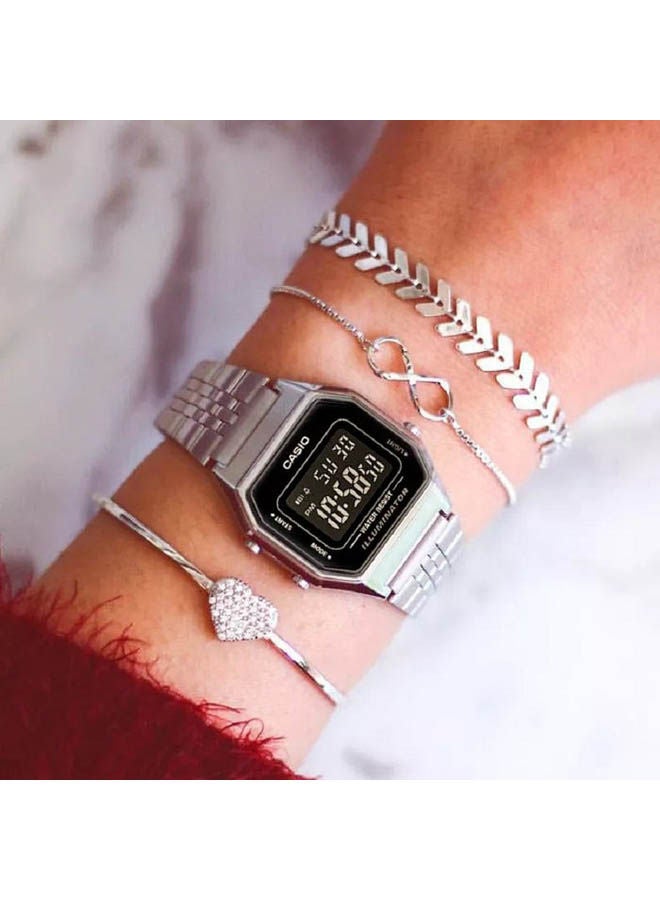 كاسيو ساعة يد من ستانلس ستيل رقمي LA680WA-1BDF - Image 2