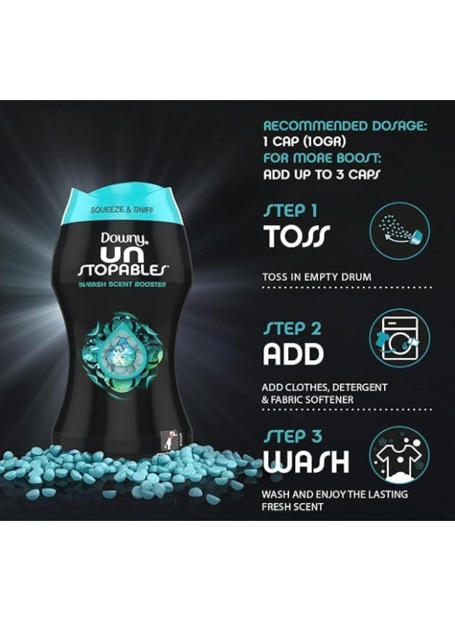 Downy Unstopables In-Wash Scent Booster Pearls, Fresh, 162g (Pack of 2) - 324g Total - Image 5