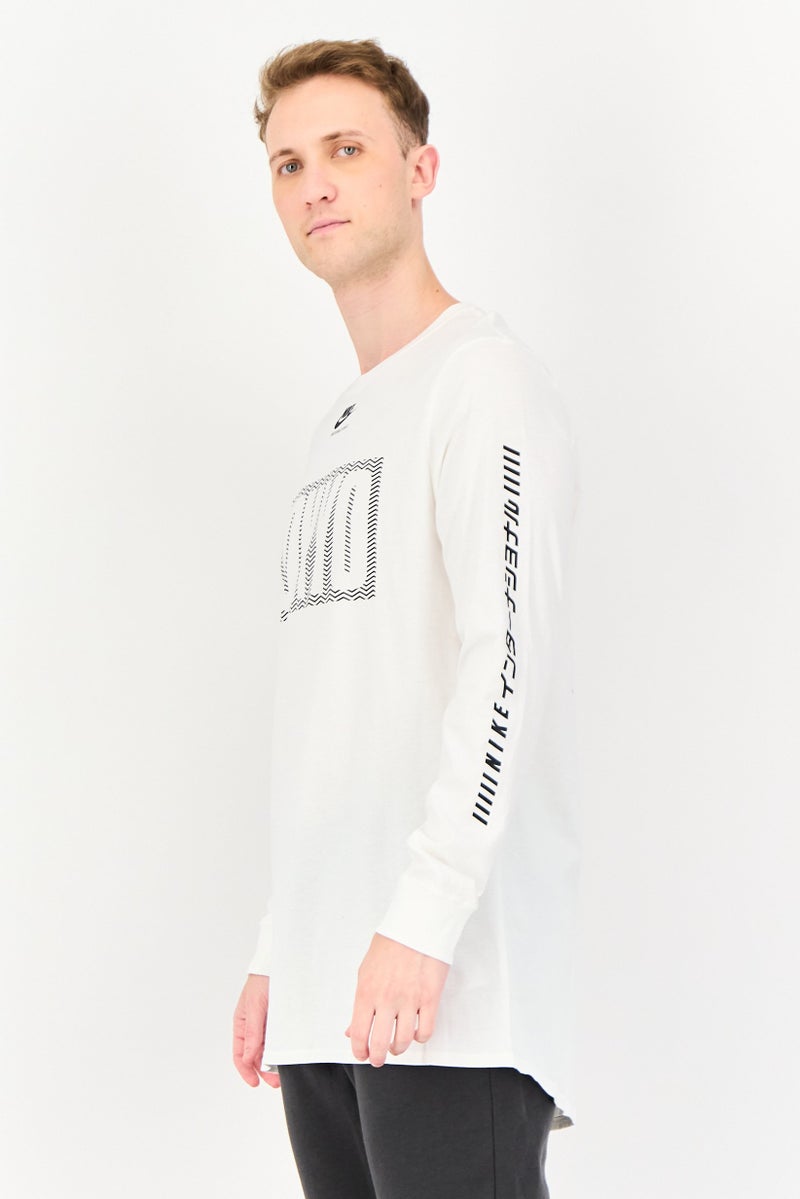 Nike Men Sportswear Fit Long Sleeve Outdoor T-Shirt, White - Image 2