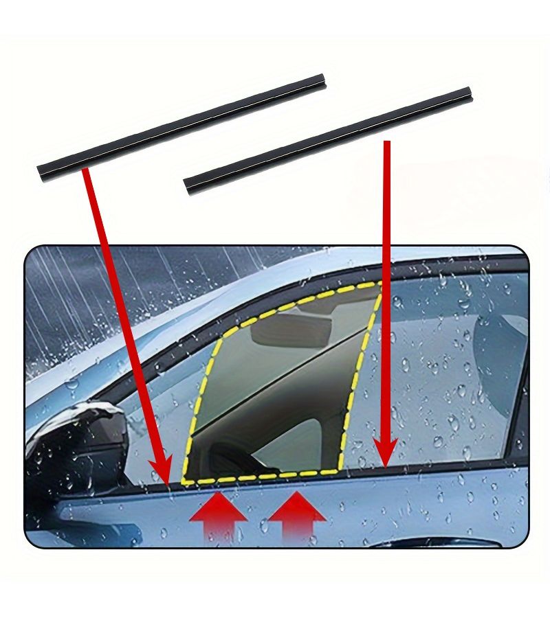 Silicone Car Side Window Wipers Set 2pcs For Snow And Dirt Removal - Image 1