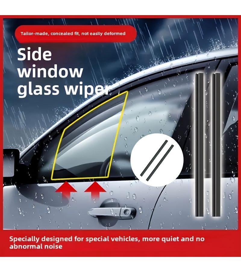 Silicone Car Side Window Wipers Set 2pcs For Snow And Dirt Removal - Image 3