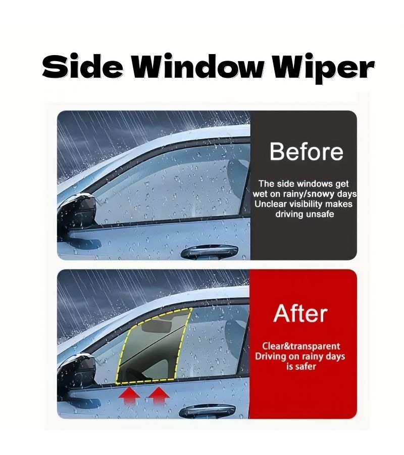 Silicone Car Side Window Wipers Set 2pcs For Snow And Dirt Removal - Image 5