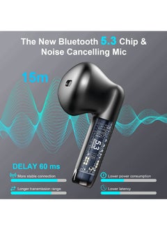 Digipace Bluetooth Headphones ,Bluetooth 5.3 Earbuds Stereo Bass, In-Ear Bluetooth Headphones Noise Canceling Microphone, IP7 Waterproof Sports Earphones  - Image 4