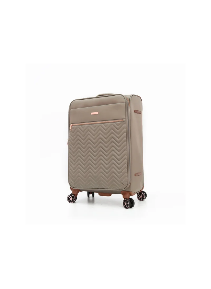 AMERICAN FLYER Softside Luggage Trolley Bag 3 Pieces Set,Khaki (S-20",M-24",L-28")