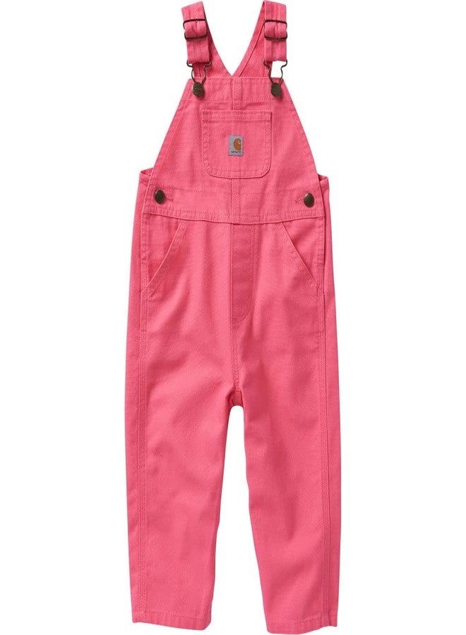 Carhartt Baby Girls Canvas Bib Overalls, Carhartt Pink Lemonade, 18 Months US