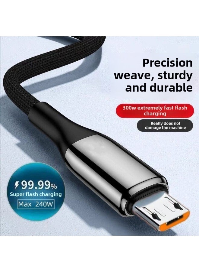 300W Braided Flash Charging Typec Data Cable For Huawei VIVO Millet Glory OPPO Mobile Phone Charging Line 10A-Color:15-core Optical Fiber Flash Charging * Triple Braided  Suitable For Apple - 2.0m : Add 168 Copper * Charging Faster And More Protective Machine  - Image 4