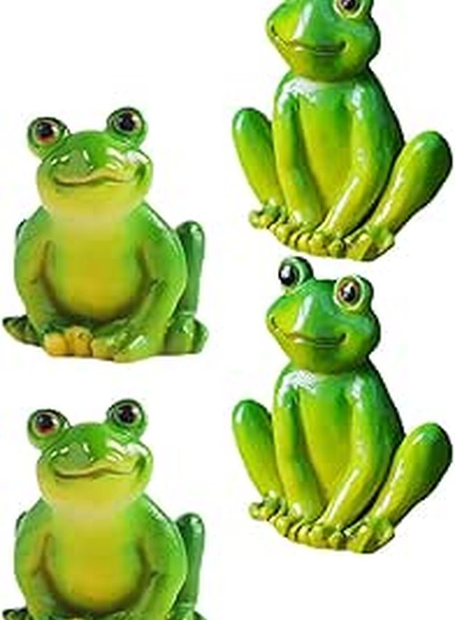 4 Miniature Frog Figurines Resin Decor For Micro Landscape Bonsai Garden Outdoor Patio - Image 1