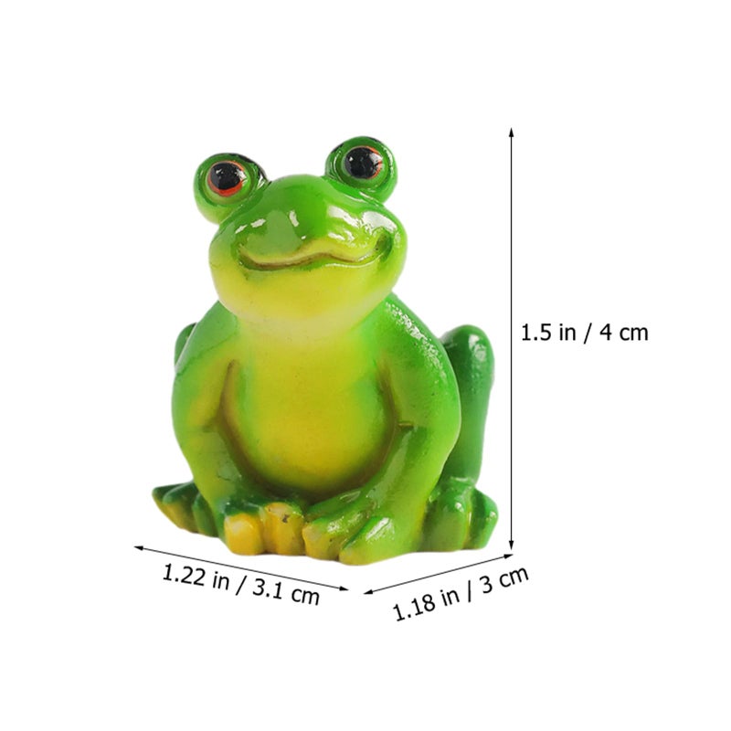 4 Miniature Frog Figurines Resin Decor For Micro Landscape Bonsai Garden Outdoor Patio - Image 3