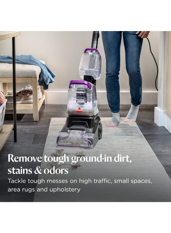 Bissell TurboClean PowerBrush 4085K – Carpet Cleaner with 4-Row Brushroll, Powerful Suction, 2.1m Hose & 10cm Stain Tool, Compact, Lightweight with Wash & Protect Pro Solution | 2-Year Warranty 600 W 4058K Purple - Image 5