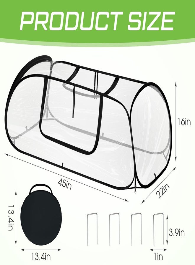 Maasechs 2 Pack Garden Covers for Raised Bed Foldable Clear PVC Greenhouse for Freeze Protection Row Plants Cover Accelerator with Zipper Door 45'' x 22'' x 16'' Protection Vegetable Fruit from Animal - Image 2