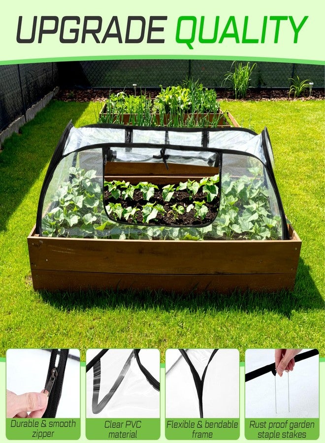 Maasechs 2 Pack Garden Covers for Raised Bed Foldable Clear PVC Greenhouse for Freeze Protection Row Plants Cover Accelerator with Zipper Door 45'' x 22'' x 16'' Protection Vegetable Fruit from Animal - Image 5