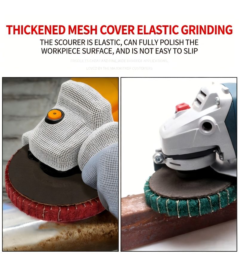 3 Pcs 240 Grit Red Abrasive Polishing Wheels for Metal Deburring Rust Removal - Image 4