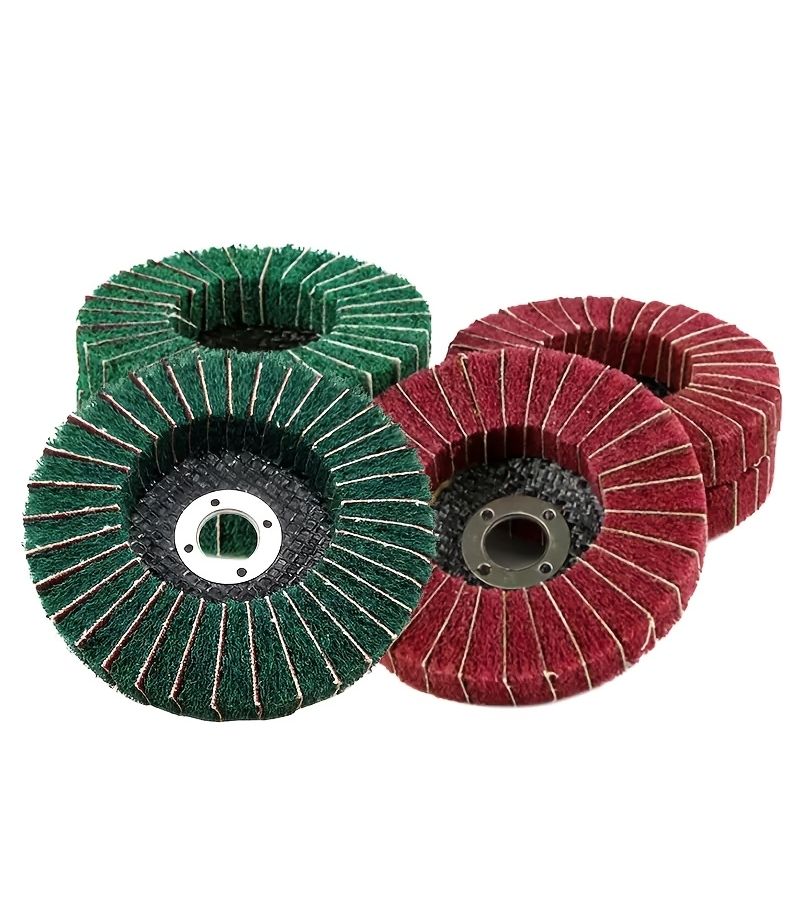 3 Pcs 240 Grit Red Abrasive Polishing Wheels for Metal Deburring Rust Removal - Image 1