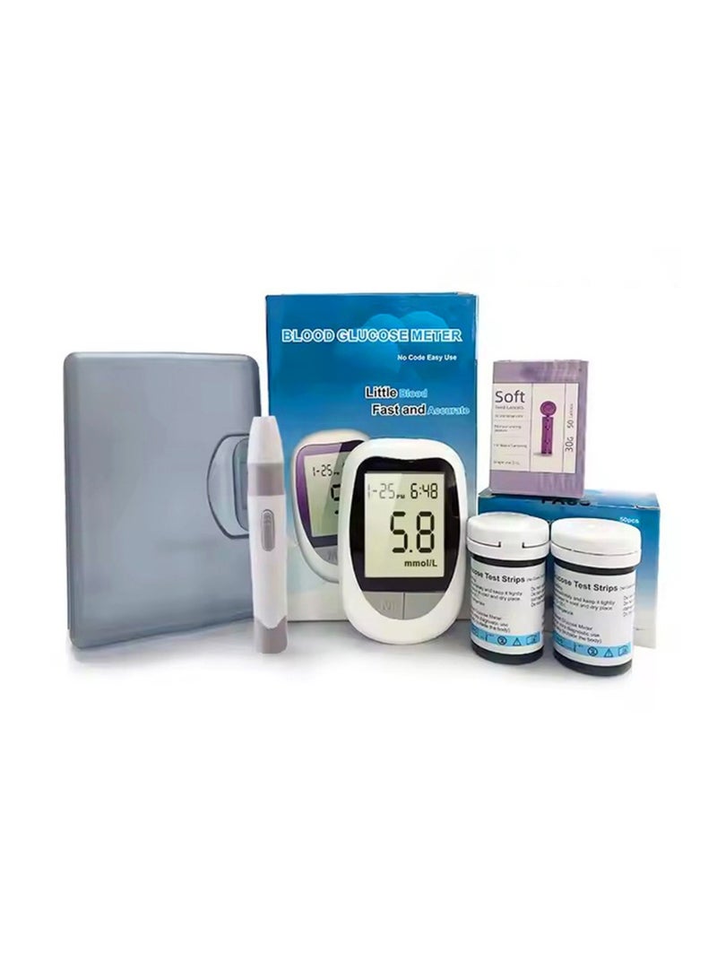 Generic Blood Glucose Monitor And 50 Pieces Strips And Lancets  Fully Automatic Portable Blood Glucose Monitoring System  - Image 1