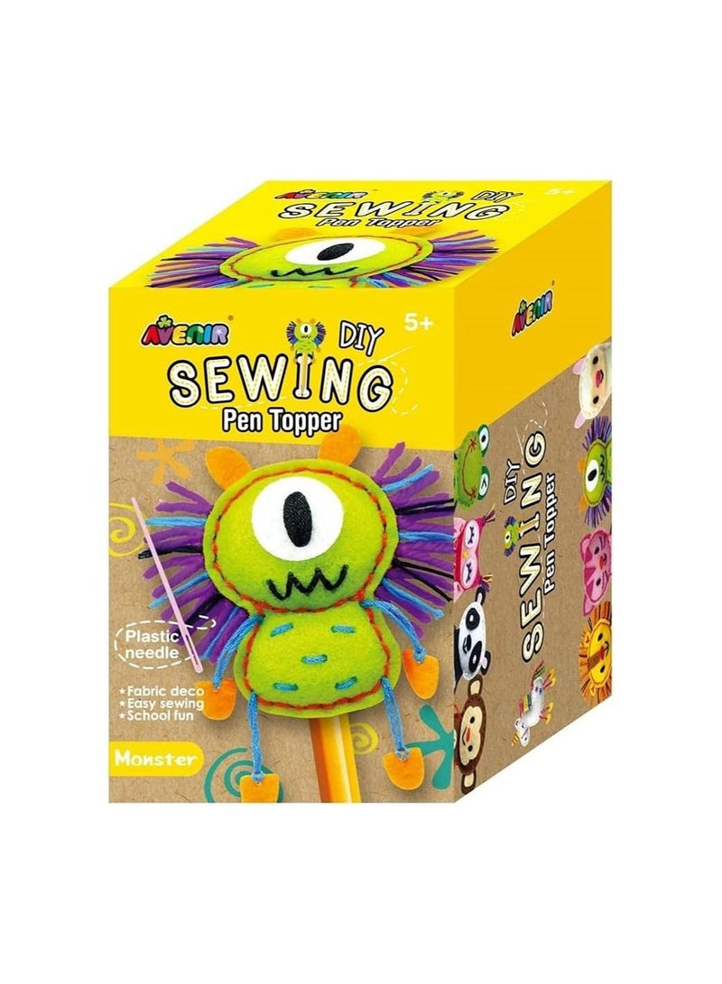 Avenir Sewing Pen Topper - Monster | DIY Pen Topper Friend Sewing Kit - Hours of Entertainment & Creativity | Tools & Instructions Included, Easy and Fun Activity for Kids + - Image 1