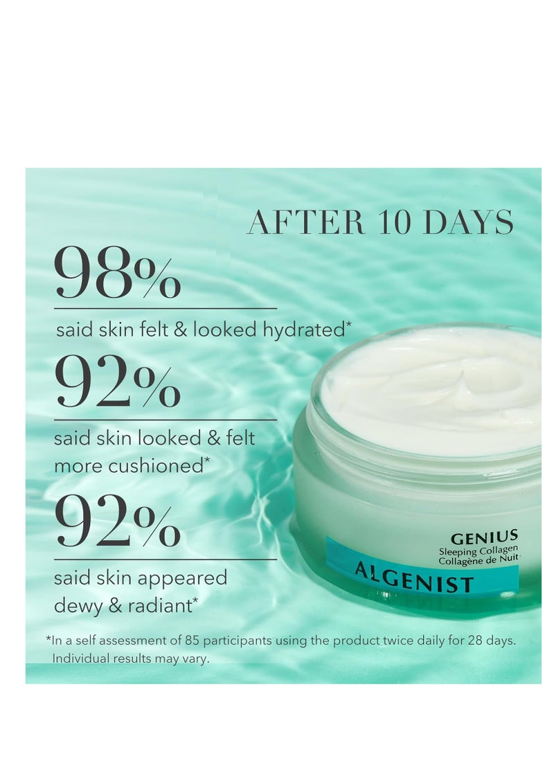 Algenist Algenist GENIUS Sleeping Collagen - Vegan Collagen Night Cream with Ceramides for Smooth, Glowing Skin - Non-Comedogenic & Hypoallergenic Skincare  - Image 2