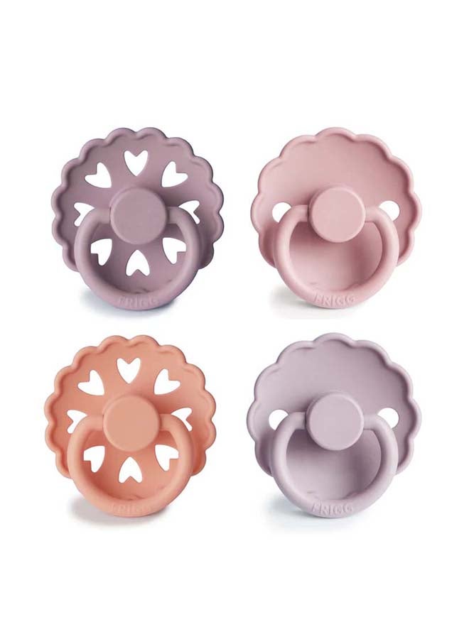 FRIGG Round Silicone Baby Pacifier 0-6M 4-Pack Sunset Bliss - Size 1 - Image 2