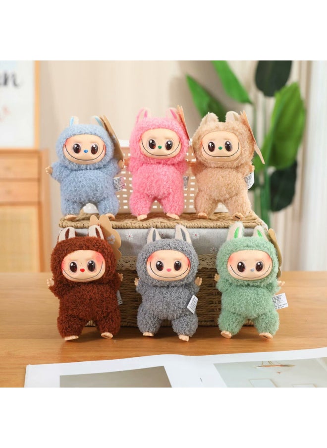 Generic - Cartoon Labubu Labubu Vinyl Face Plush Toy Ornaments Keychain Macaron Series Pendant Wholesale-Color:First Generation Gray-Height:Does Not Include Gift Box - Image 1