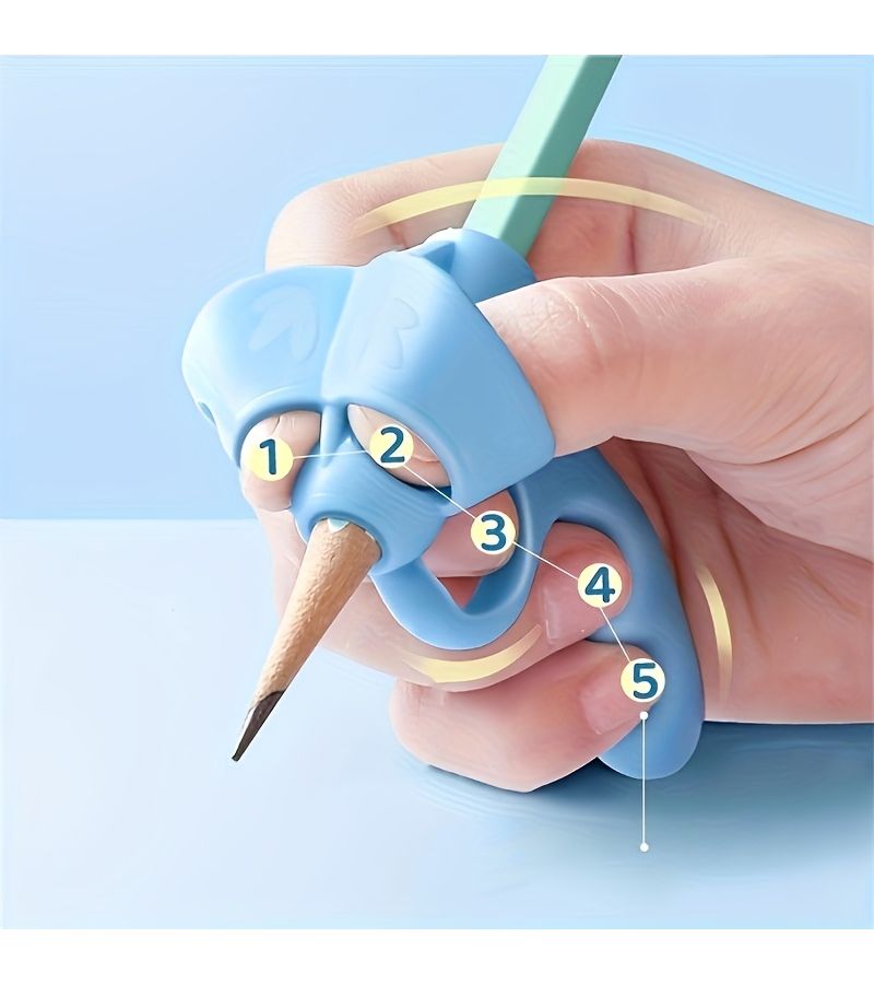 2 Pcs Soft Rubber Pencil Grips Handwriting Correction Posture Aids - Image 1