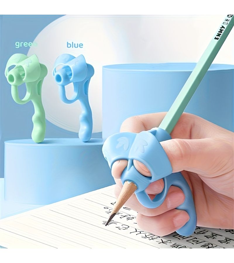 2 Pcs Soft Rubber Pencil Grips Handwriting Correction Posture Aids - Image 2