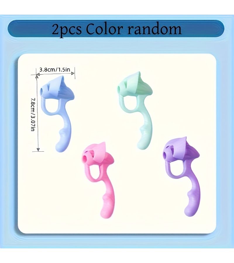 2 Pcs Soft Rubber Pencil Grips Handwriting Correction Posture Aids - Image 3