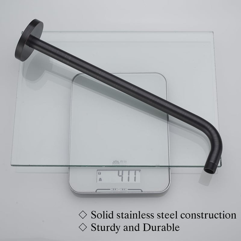 Random 16 Inch Shower Arm with Flange,Stainless Steel 90 Degree Rain Shower Head Extension Arm,Wall-Mounted Shower Head Arm for Fixed Shower Head,Oil Rubbed Bronze.RD91018-16-ORB - Image 5