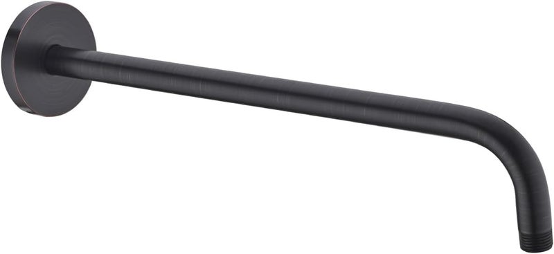 Random 16 Inch Shower Arm with Flange,Stainless Steel 90 Degree Rain Shower Head Extension Arm,Wall-Mounted Shower Head Arm for Fixed Shower Head,Oil Rubbed Bronze.RD91018-16-ORB - Image 1
