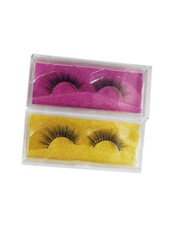 Suncolor Hair 2 Pairs False Eyelashes 3D Mink In Gift Bag Packing Cross Lashes Natural Looking Soft Fur Makeup Tools (801)  - Image 3