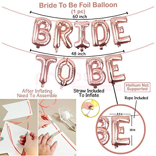 Propsicle Bachelorette Silk Sash Pack of 1 Pink Bride to Be Sash & Rose Gold Balloon Bridal Shower Theme Party Decoration Item for Spinster Party Accessories - Image 4
