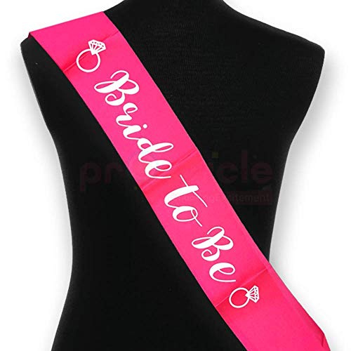 Propsicle Bachelorette Silk Sash Pack of 1 Pink Bride to Be Sash & Rose Gold Balloon Bridal Shower Theme Party Decoration Item for Spinster Party Accessories - Image 5