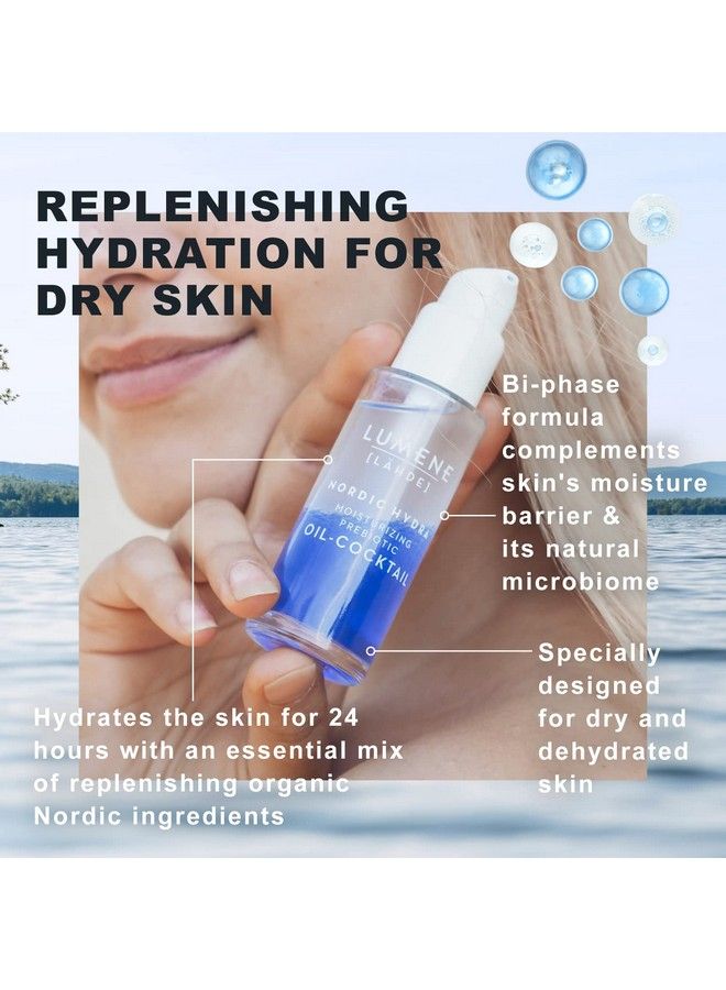 Lumene Nordic Hydra Moisturizing Prebiotic Oilcocktail Nurturing Biphase Face Oil For Dehydrated Skin & Skin Barrier Repair Essential Nordic Mix & Hydrating Oil For Dry Skin (30Ml) - Image 5