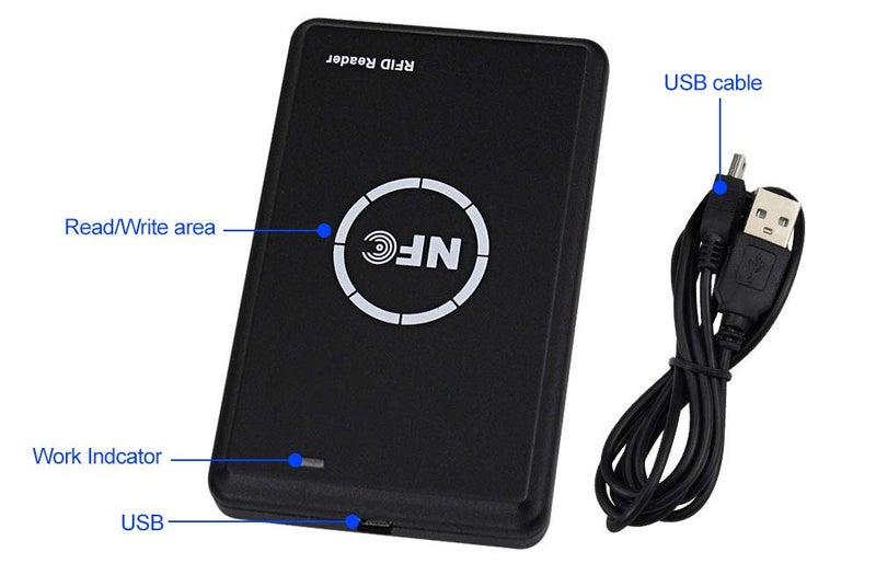 LEXI RFID NFC Duplicator, 125KHz Key fob Copier, RFID Smart Card Reader Writer, 13.56MHz Encrypted Programmer, USB Interface, with UID/T5577 Writable Key Cards and Software - Image 2