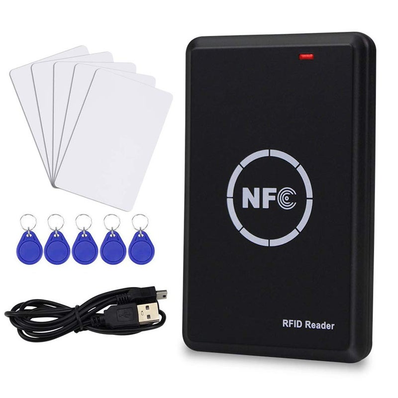 LEXI RFID NFC Duplicator, 125KHz Key fob Copier, RFID Smart Card Reader Writer, 13.56MHz Encrypted Programmer, USB Interface, with UID/T5577 Writable Key Cards and Software - Image 1