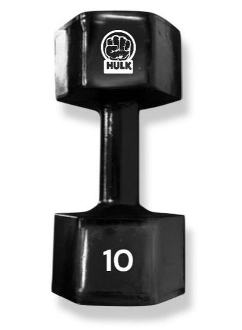 دمبل هالك - مطاط صلب ولامع  10 كغ -قطعة واحدة
