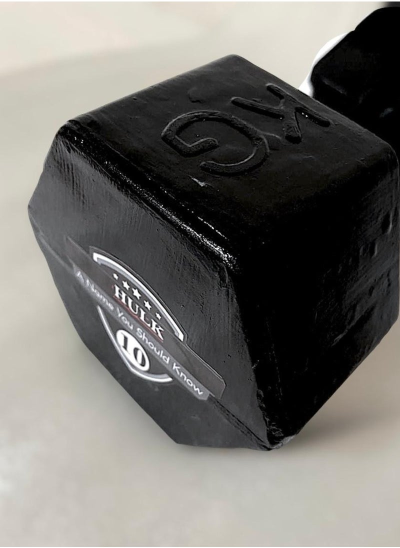Hulk Pure glass rubber dumbbell 10 kg - black  - Image 2