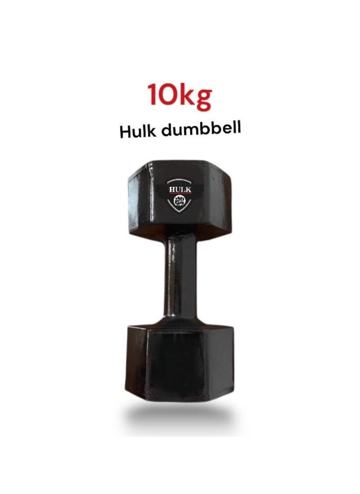 Hulk Pure glass rubber dumbbell 10 kg - black  - Image 1