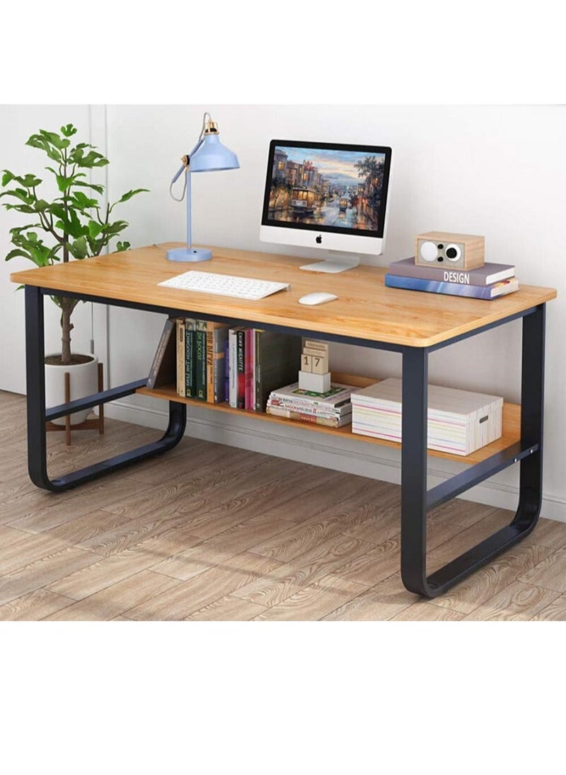 AGD Wood Modern Computer Desk Home, Simple Compact Table Study Office Desk Workstation Converter Laptop Desktop  - Image 1