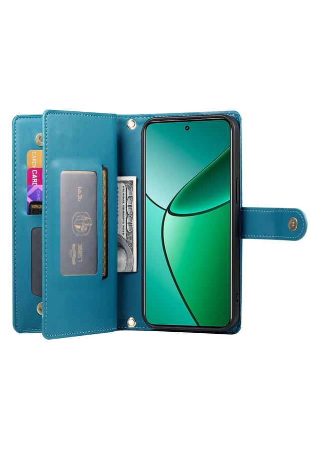 S-TOP Case For OPPO Reno13 F 4G / 5G Nine Card-slot Zipper Wallet Bag Leather Phone Case - Image 3