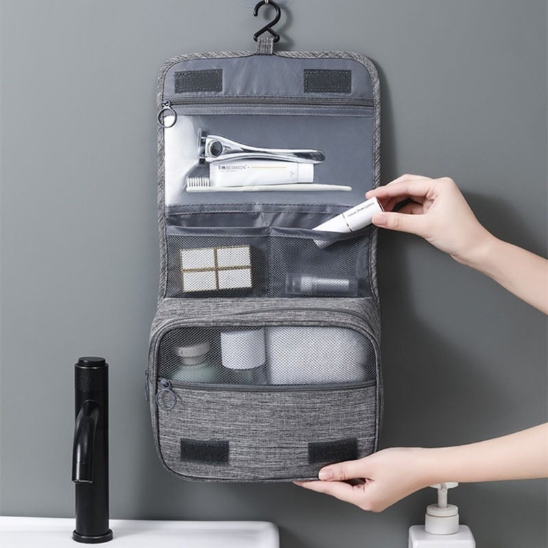 Cationic Hook Toiletry Bag for Business Travel Portable, Color-Coordinated, Large-Capacity Cosmetic Organizer with Compartmentalized Storage - Image 2