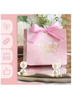 Joyelink 24PCS Small Thank You Gift Bags, Mini Party Favor Bags Pink Candy Bags Treat Boxes Paper Gift Bags with Bow Ribbon for Wedding Bridal Baby Shower Birthday Party  - Image 4