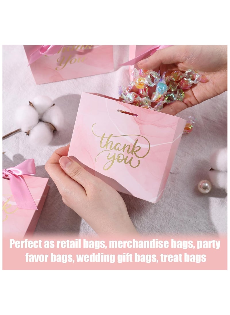 Joyelink 24PCS Small Thank You Gift Bags, Mini Party Favor Bags Pink Candy Bags Treat Boxes Paper Gift Bags with Bow Ribbon for Wedding Bridal Baby Shower Birthday Party  - Image 5