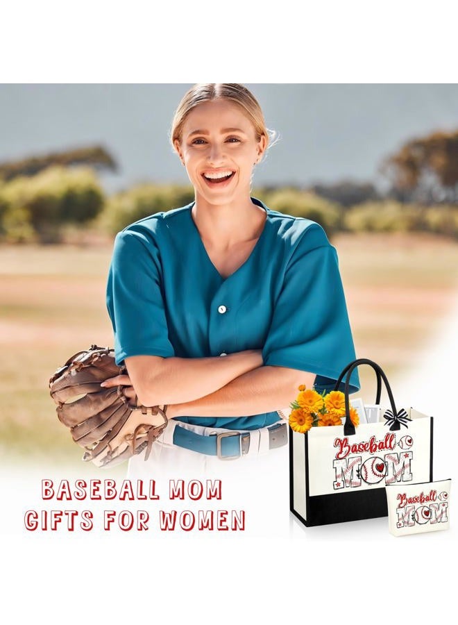 SiplyHaven Baseball Mom Gifts Tote Bags for Women Baseball Mom Essentials Bag Birthday Thanksgiving Christmas Gifts for Mama - Image 2