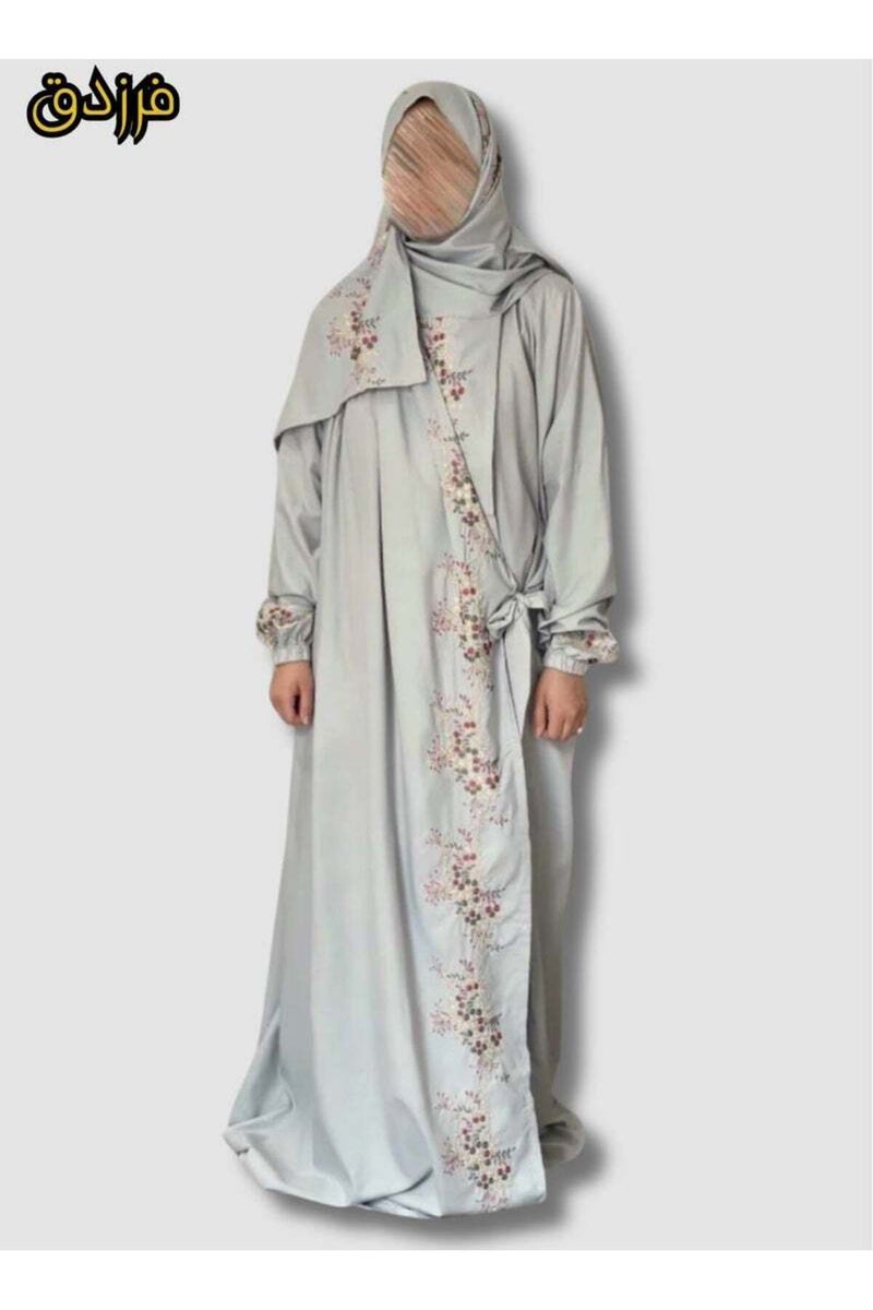Women's prayer shawl, wide and comfortable, gray, excellent cool material (Mard) - Image 1