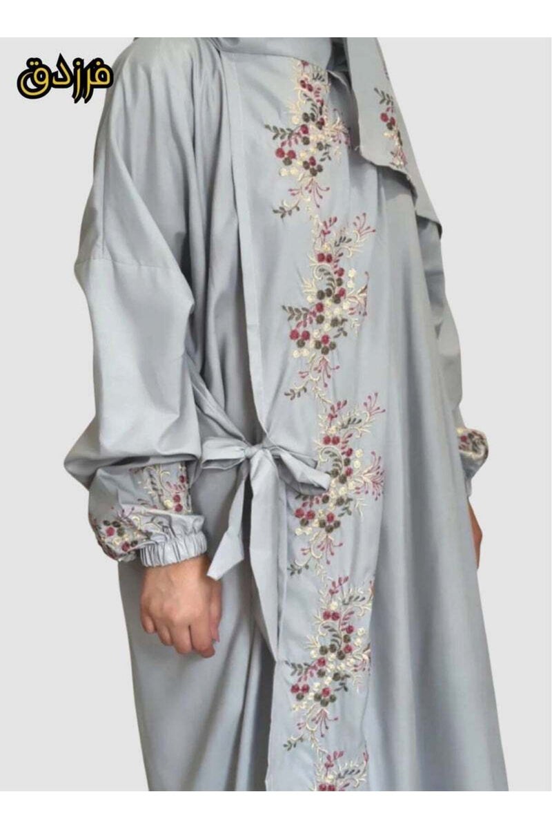 Women's prayer shawl, wide and comfortable, gray, excellent cool material (Mard) - Image 2