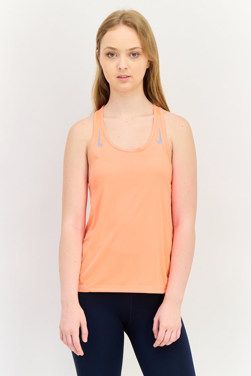 Nike Women Dri Fit Sleeveless Running Tank Top, Coral - Image 1