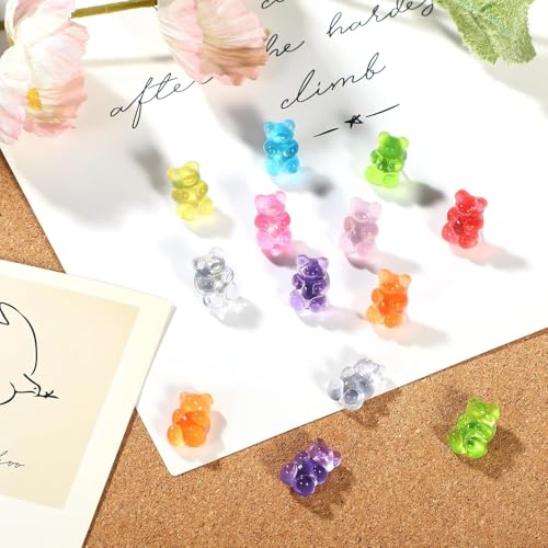 Mantianstar 25pcs Cute Little Bear Push Pins - Fun Colorful Bears Thumbtacks for Bulletin Board, Cork Board, Office & School - Adorable Decorative Drawing Pins for DIY, Memo Board & Wall Art. - Image 3