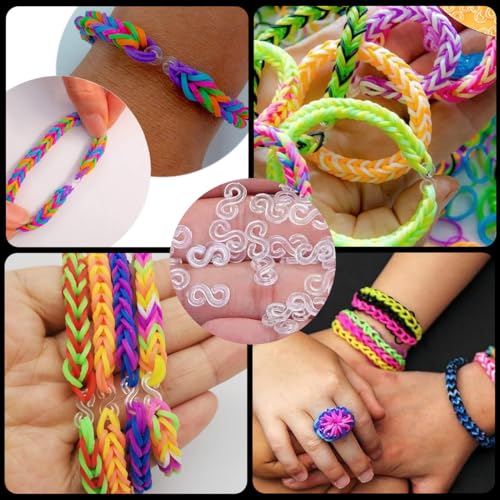 PATPAT® Rubber Bracelet Connector Hooks 500Pcs S Connector Clips Clear Transparent Rubber Bracelet Connector Hooks for Loom Band Bracelet Making, DIY Rubber Bracelet Making, Crafting - Image 5