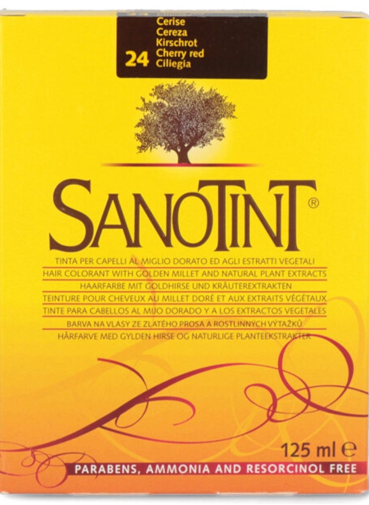 Sanotint Classic Hair Color Cherry Red Black 24 - Natural Permanent Hair Dye, 125 ml  - Image 2